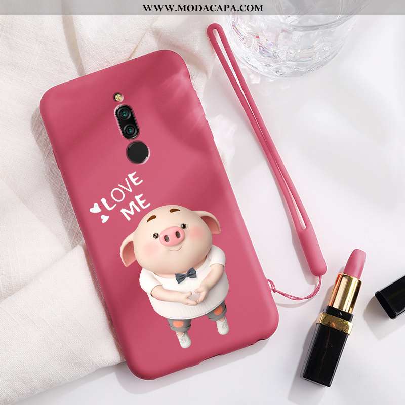 Capa Xiaomi Redmi 8 Protetoras Vermelho Telemóvel Bonitos Desenho Animado Antiqueda Casal Promoção