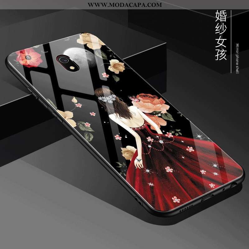 Capa Xiaomi Redmi 8a Personalizado Completa Vidro Telemóvel Frente Vermelho Cases Promoção