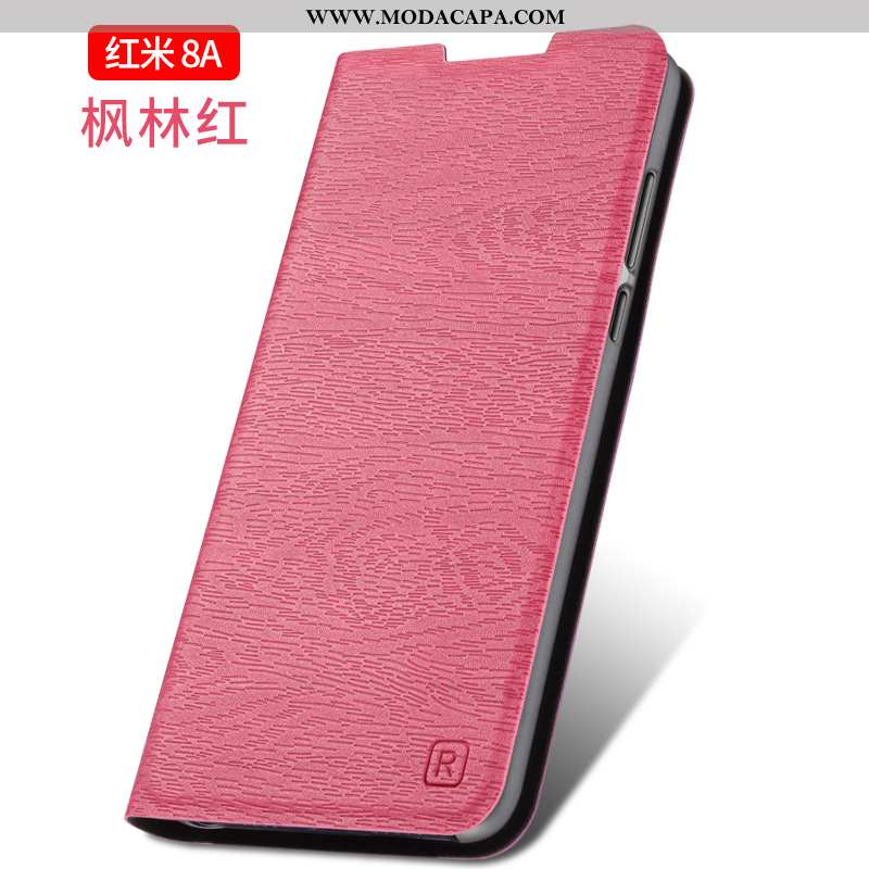 Capas Xiaomi Redmi 8a Personalizado Vermelho Couro Pequena Antiqueda Tendencia Cover Promoção