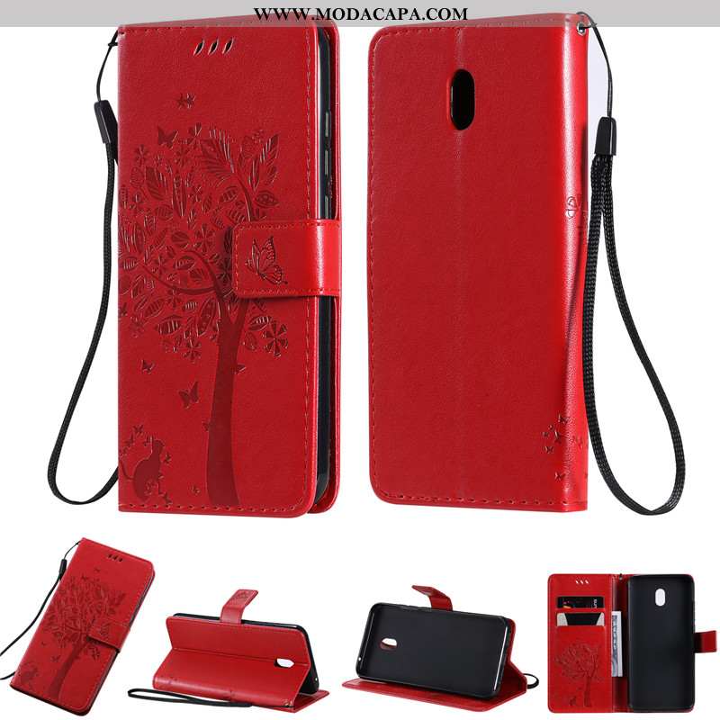 Capas Xiaomi Redmi 8a Couro Roxa Cover Vermelho Telemóvel Cases Venda