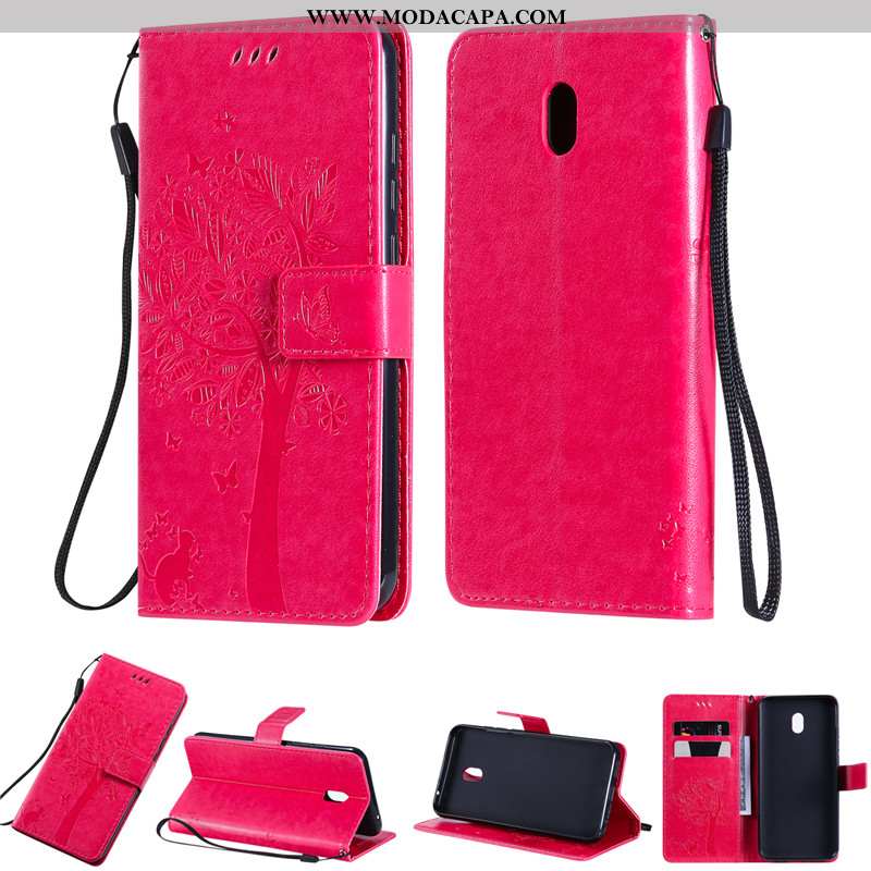 Capas Xiaomi Redmi 8a Couro Roxa Cover Vermelho Telemóvel Cases Venda