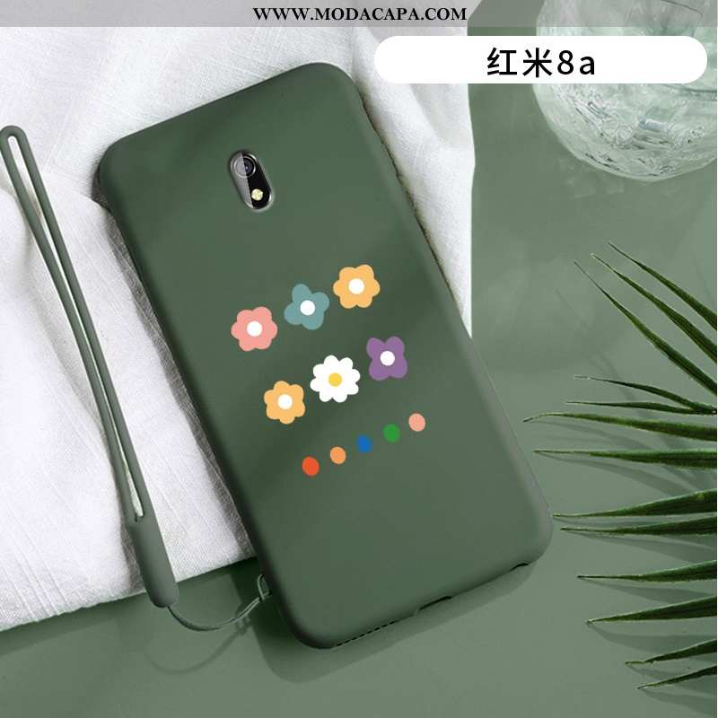 Capa Xiaomi Redmi 8a Super Roxa Florido Redinha Silicone Estiloso Slim Barato