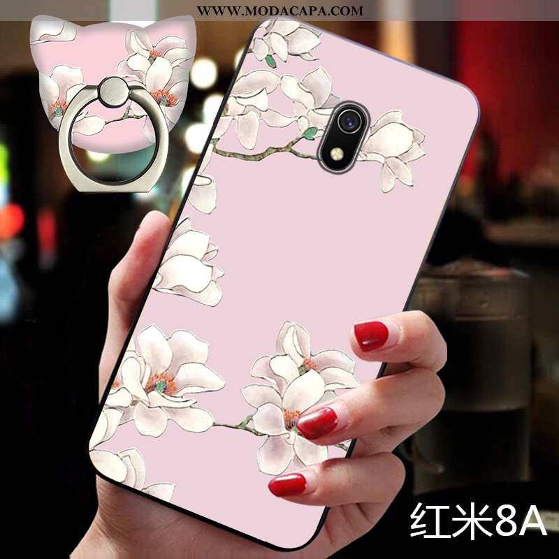 Capas Xiaomi Redmi 8a Super Fosco Soft Floral Rosa Tendencia Comprar
