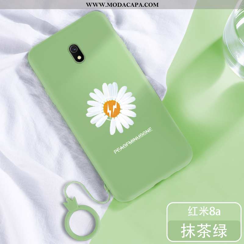 Capa Xiaomi Redmi 8a Soft Telinha Capas Vermelho Florais Silicone Tendencia Promoção