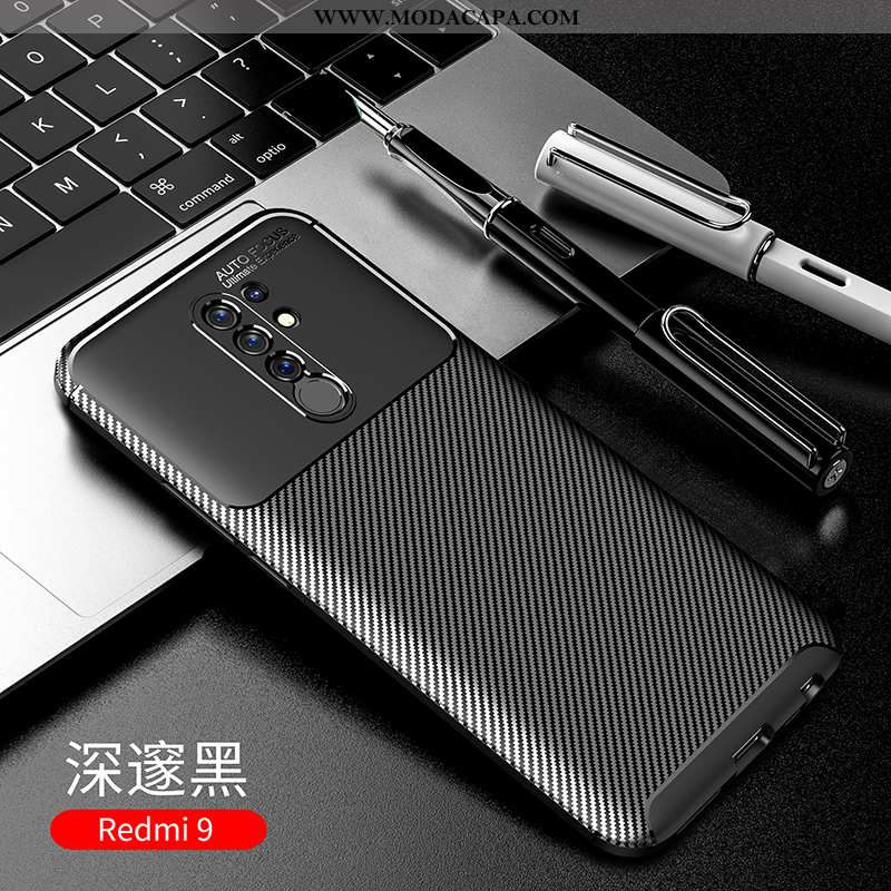 Capa Xiaomi Redmi 9 Silicone Completa Antiqueda Soft Capas Protetoras Preto Online