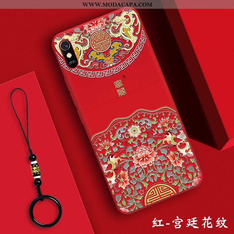 Capa Xiaomi Redmi 9a Protetoras Capas Completa Vermelho Franja Tendencia Antiqueda Comprar