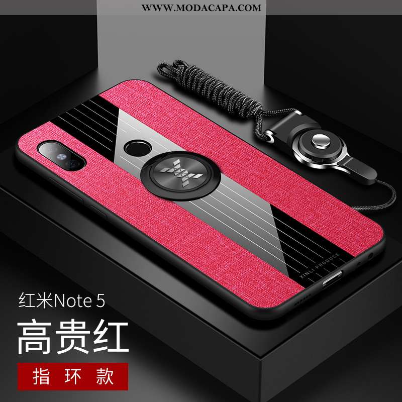 Capa Xiaomi Redmi Note 5 Super Pu Tecido Antiqueda Soft Protetoras Completa Baratos