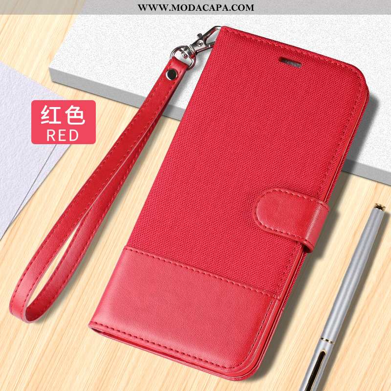 Capa Xiaomi Redmi Note 6 Pro Carteira Vermelho Azul Telemóvel Couro Capas Cover Baratos