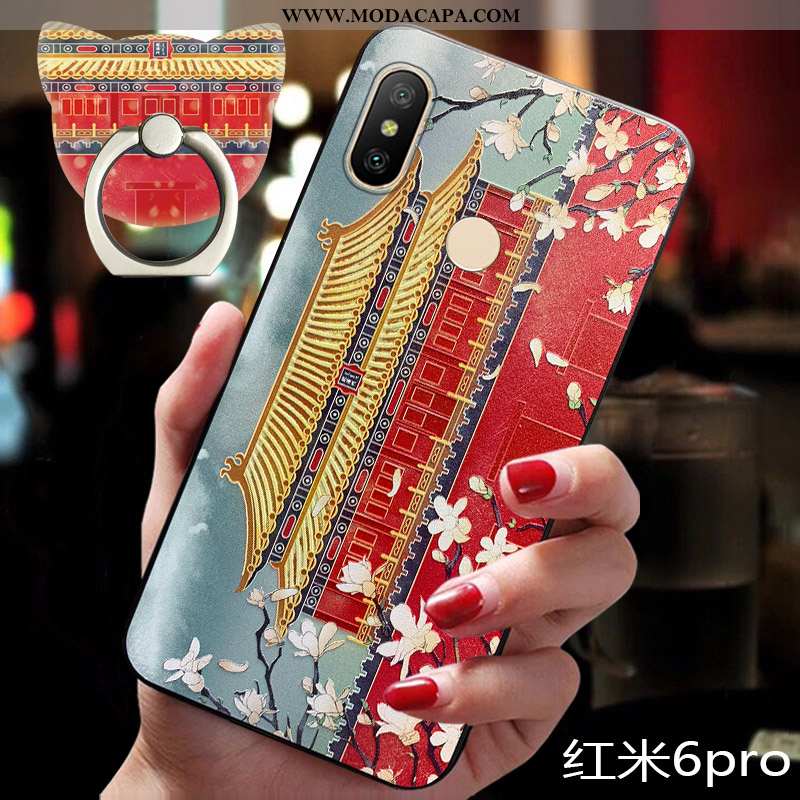 Capa Xiaomi Redmi Note 6 Pro Personalizada Palace Telemóvel Vermelho Midi Vintage Silicone Online