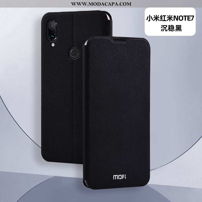 Capas Xiaomi Redmi Note 7 Silicone Antiqueda Telemóvel Couro Completa Telinha Promoção