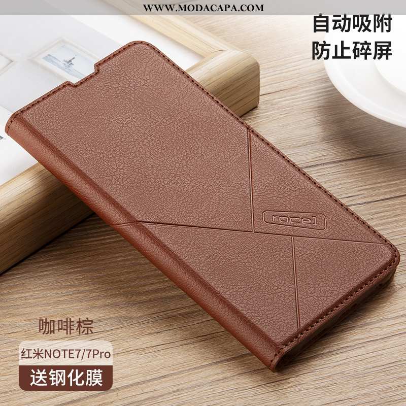 Capas Xiaomi Redmi Note 7 Couro Personalizado Vermelho Completa Protetoras Antiqueda Venda