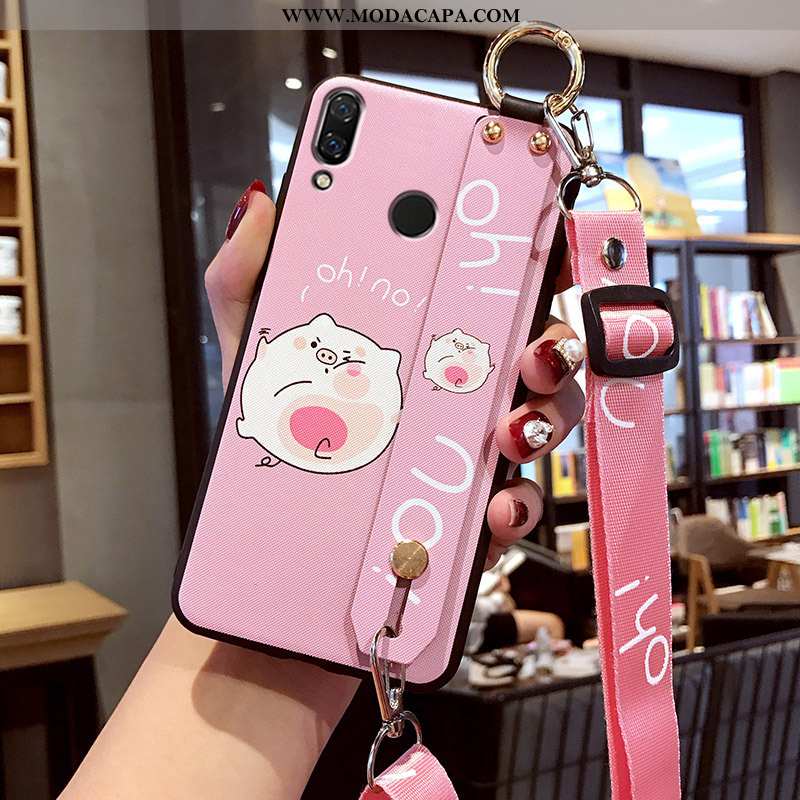 Capas Xiaomi Redmi Note 7 Desenho Animado Soft Fosco Vermelho Rosa Completa Barato