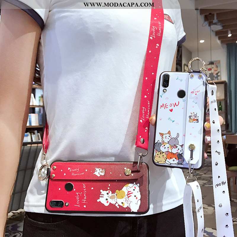 Capas Xiaomi Redmi Note 7 Desenho Animado Soft Fosco Vermelho Rosa Completa Barato