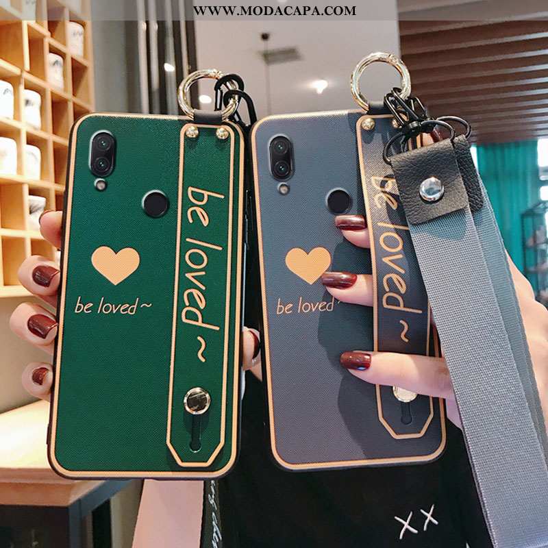 Capas Xiaomi Redmi Note 7 Silicone Cinza Coração Casal Vermelho Protetoras Malha Baratos