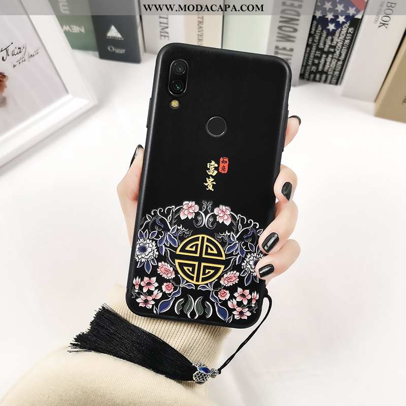 Capa Xiaomi Redmi Note 7 Protetoras Estampada Preto Palace Silicone Soft Vermelho Venda