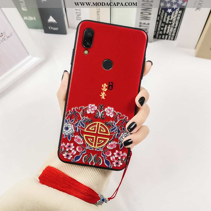Capa Xiaomi Redmi Note 7 Protetoras Estampada Preto Palace Silicone Soft Vermelho Venda