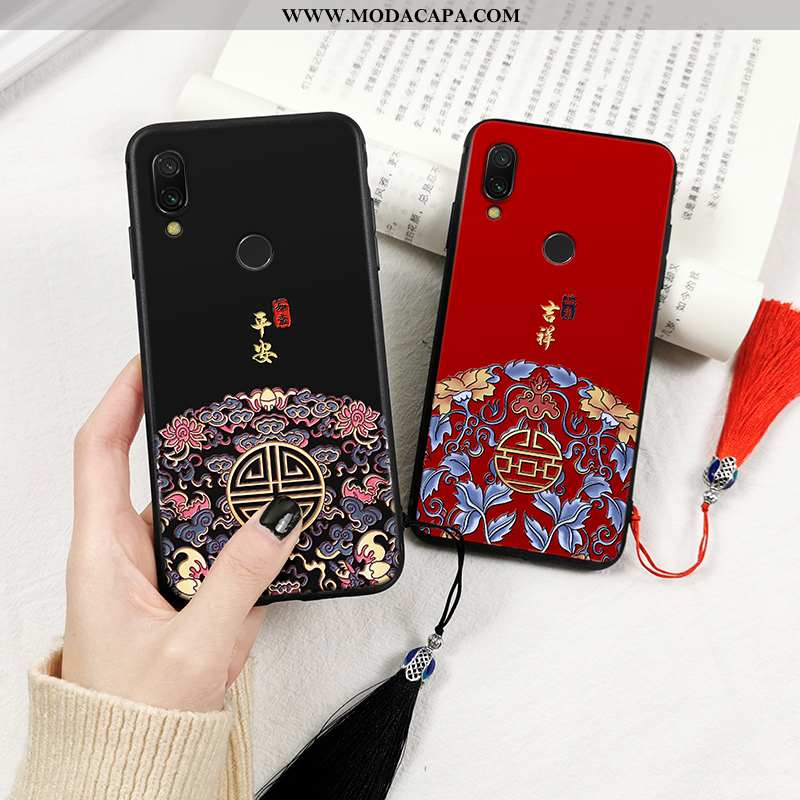 Capa Xiaomi Redmi Note 7 Protetoras Estampada Preto Palace Silicone Soft Vermelho Venda