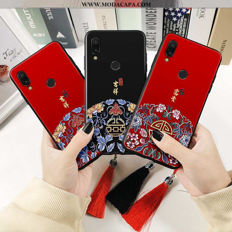 Capa Xiaomi Redmi Note 7 Protetoras Estampada Preto Palace Silicone Soft Vermelho Venda