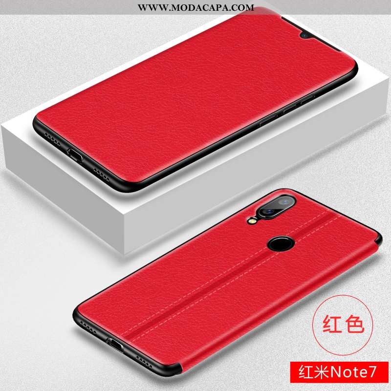 Capas Xiaomi Redmi Note 7 Silicone Cases Novas Soft Couro Tendencia Vermelho Baratas