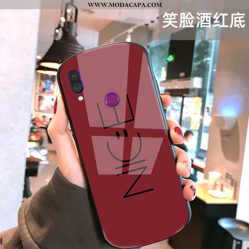 Capa Xiaomi Redmi Note 7 Tendencia Malha Silicone Novas Vermelho Preto Cases Barato