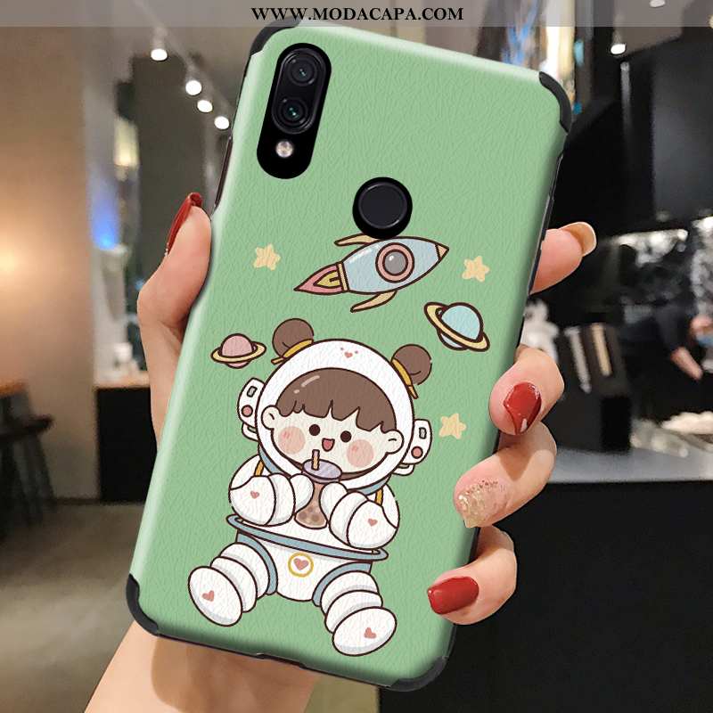 Capa Xiaomi Redmi Note 7 Couro Fofas Cases Verde Antiqueda Vermelho Telemóvel Barato