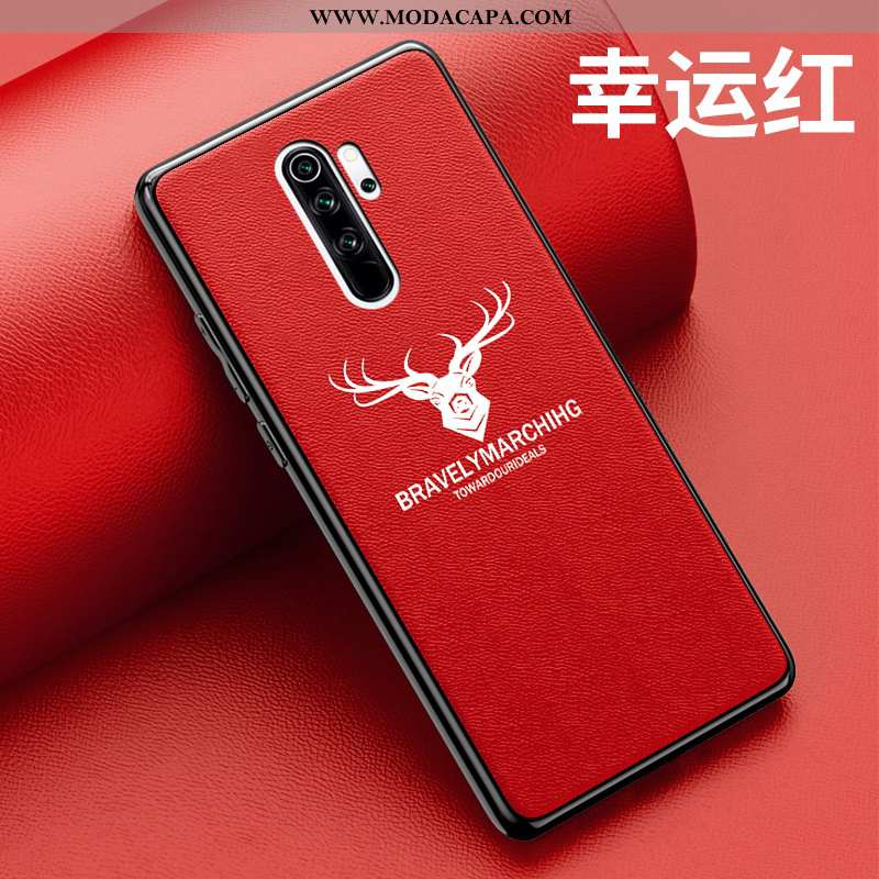 Capa Xiaomi Redmi Note 8 Pro Couro Estilosas Personalizada Malha Protetoras Cases Vermelho Comprar