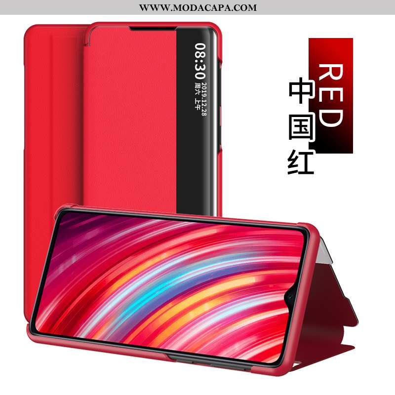 Capa Xiaomi Redmi Note 8 Pro Criativas Couro Telemóvel Cases Cover Vermelho Negócio Comprar