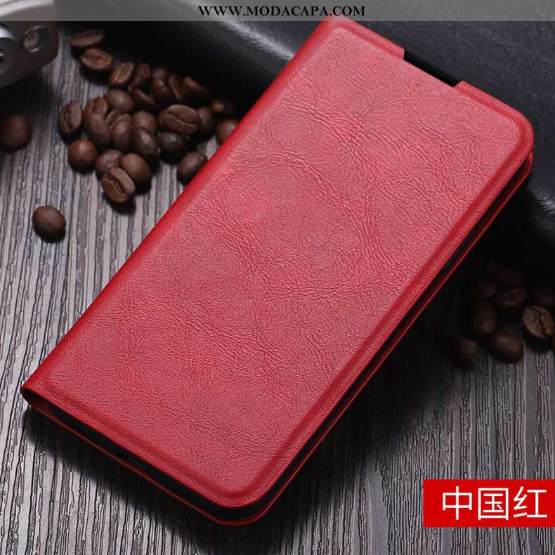 Capa Xiaomi Redmi Note 8 Pro Couro Pequena De Grau Vermelho Capas Business Cases Comprar