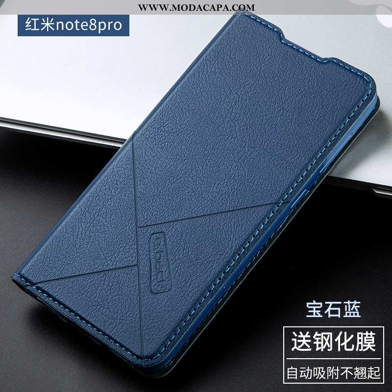 Capa Xiaomi Redmi Note 8 Pro Couro Antiqueda Completa Silicone Cases Vermelho Telemóvel Promoção