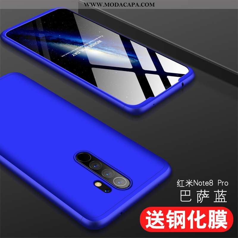 Capas Xiaomi Redmi Note 8 Pro Protetoras Suporte Completa Azul Aço Antiqueda Barato