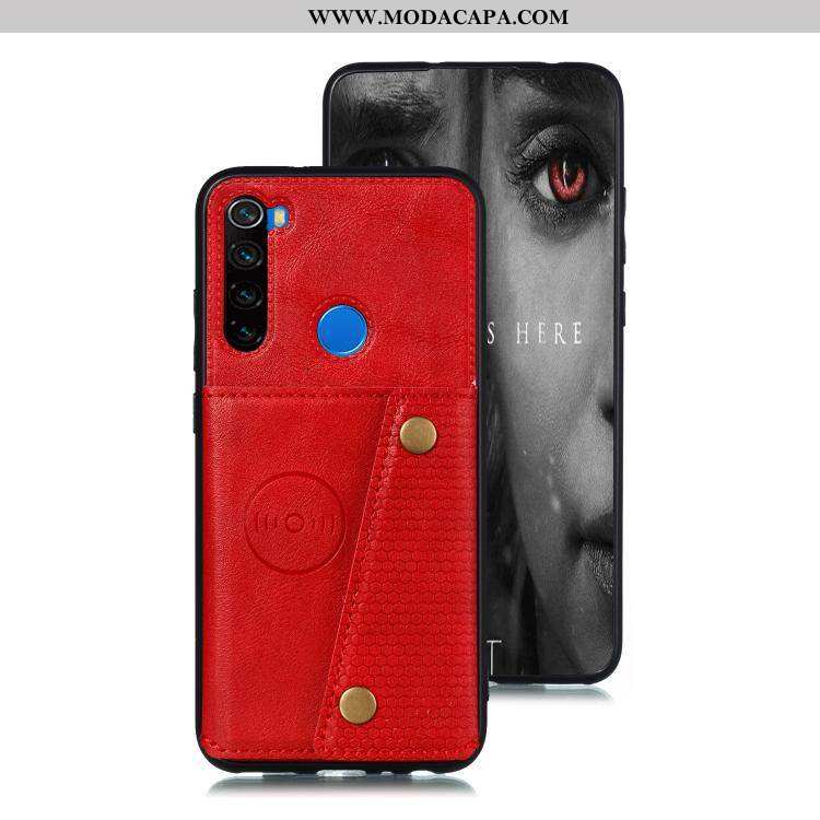 Capas Xiaomi Redmi Note 8t Silicone Cases Preto Vermelho Telemóvel Suporte Venda