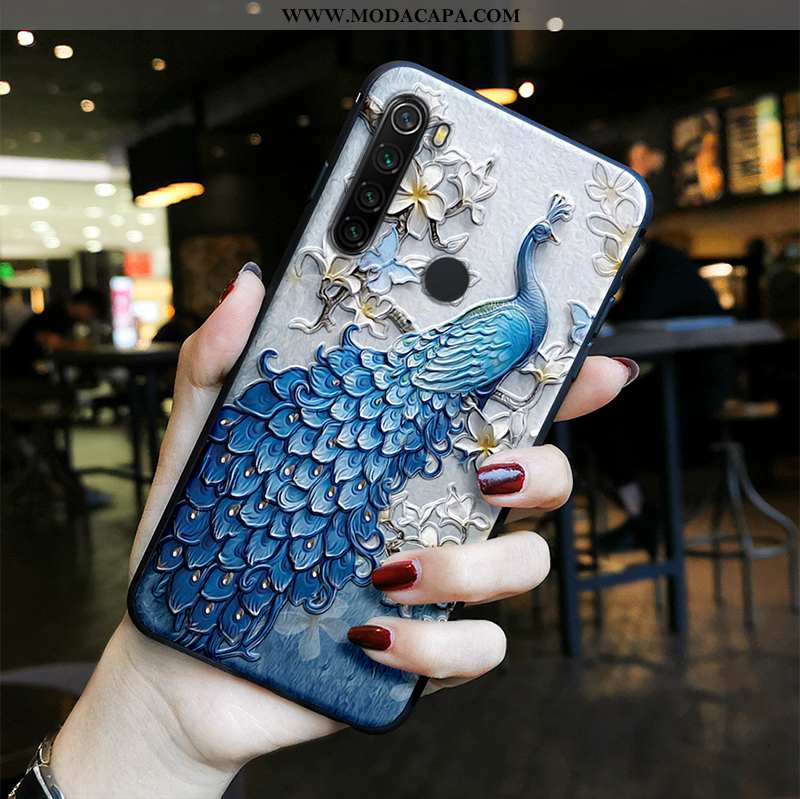 Capas Xiaomi Redmi Note 8t Tendencia Azul Antiqueda Malha Vintage Silicone Comprar