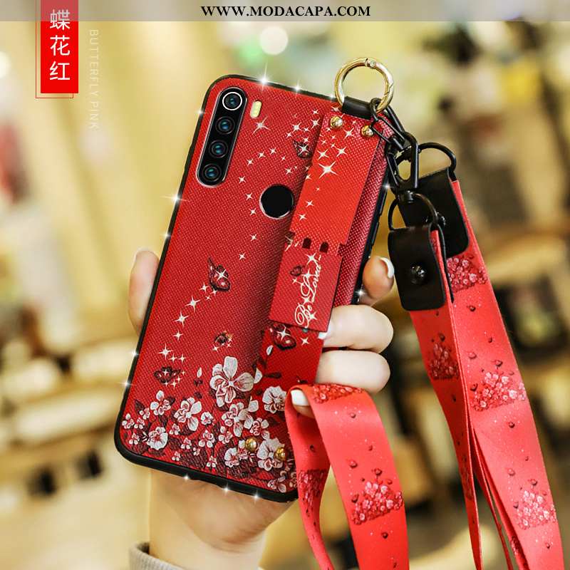 Capa Xiaomi Redmi Note 8t Soft Malha Moda Telemóvel Completa Rosa Wrisband Venda