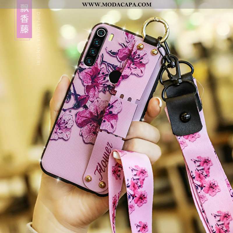 Capa Xiaomi Redmi Note 8t Soft Malha Moda Telemóvel Completa Rosa Wrisband Venda