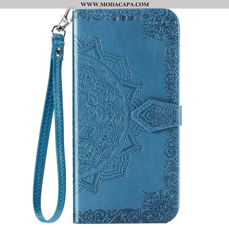 Capa Xiaomi Redmi Note 8t Soft Telemóvel Pequena Couro Azul Capas Antiqueda Barato