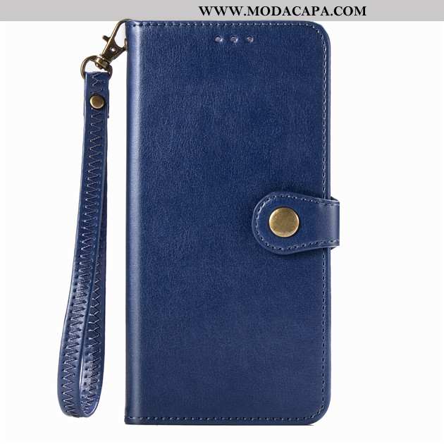 Capa Xiaomi Redmi Note 9 Pro Couro Telinha Cases Capas Azul Escuro Cover Vermelho Promoção