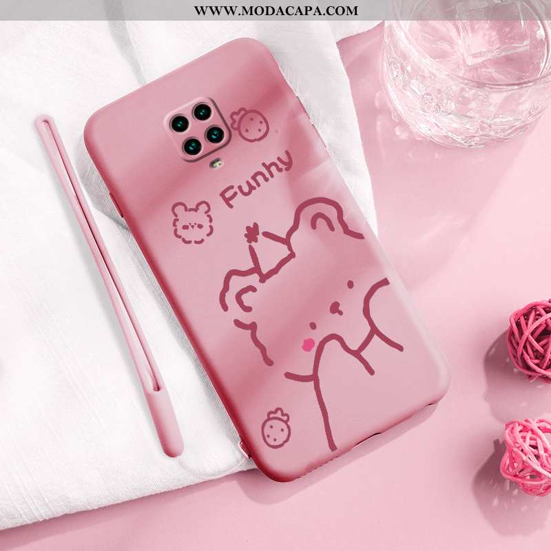 Capa Xiaomi Redmi Note 9 Pro Criativas Vermelho Capas Urso Slim Silicone Personalizada Venda