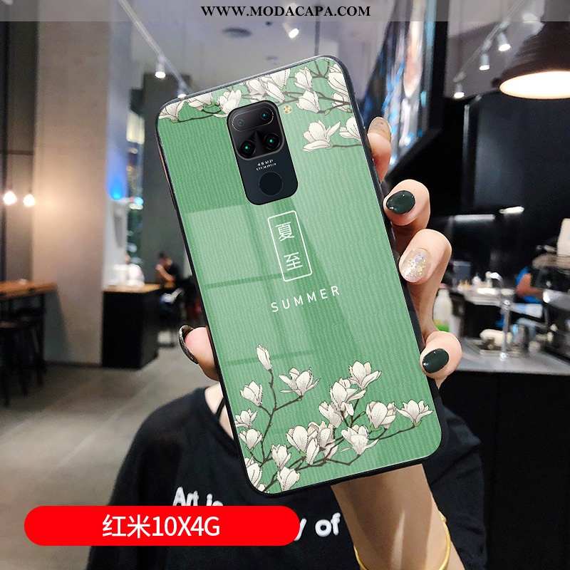 Capa Xiaomi Redmi Note 9 Protetoras Capas Verde Casal Personalizado Telemóvel Malha Baratos