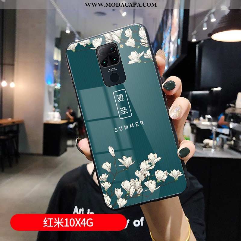 Capa Xiaomi Redmi Note 9 Protetoras Capas Verde Casal Personalizado Telemóvel Malha Baratos