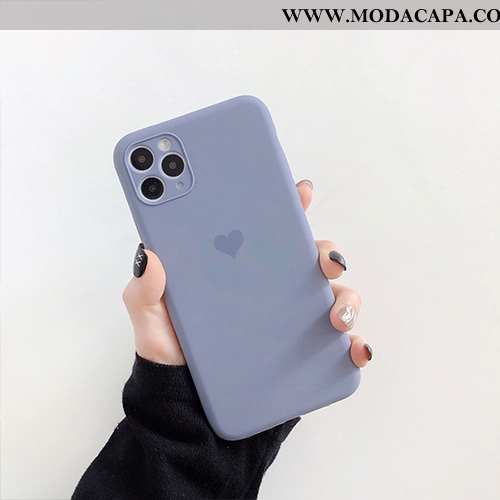 Capa iPhone 11 Pro Max Silicone Slim Coração Novas Branco Criativas Capas Promoção