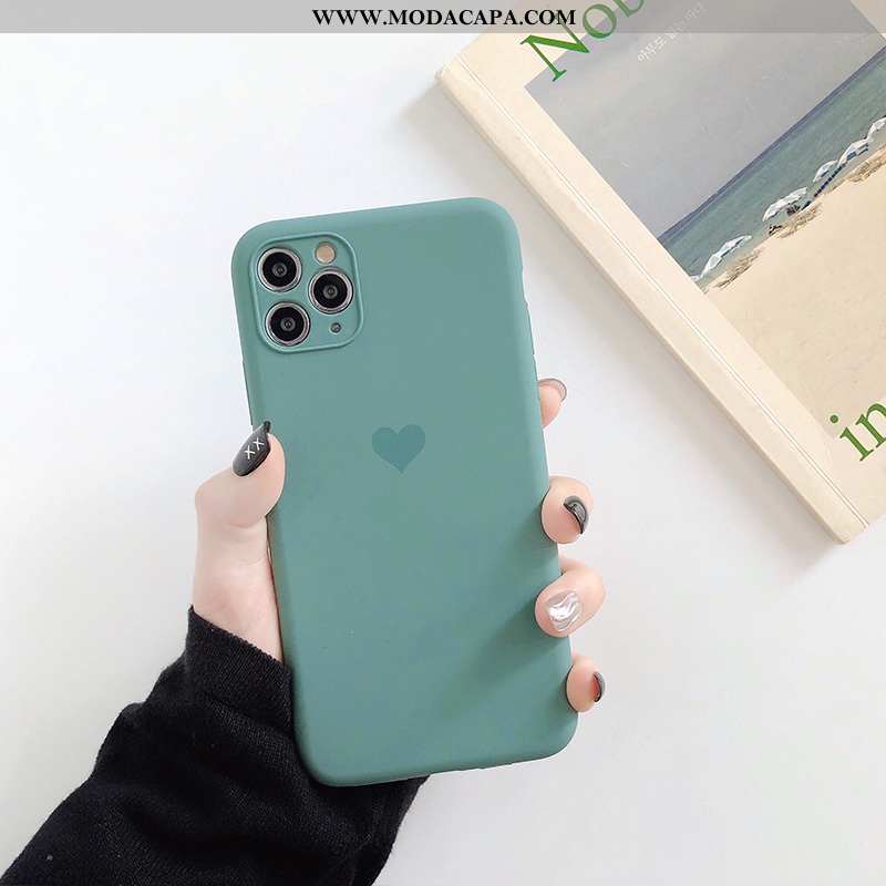 Capa iPhone 11 Pro Max Silicone Slim Coração Novas Branco Criativas Capas Promoção