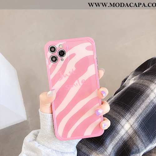 Capa iPhone 11 Pro Max Criativas Super Capas Protetoras Silicone Slim Rosa Baratas