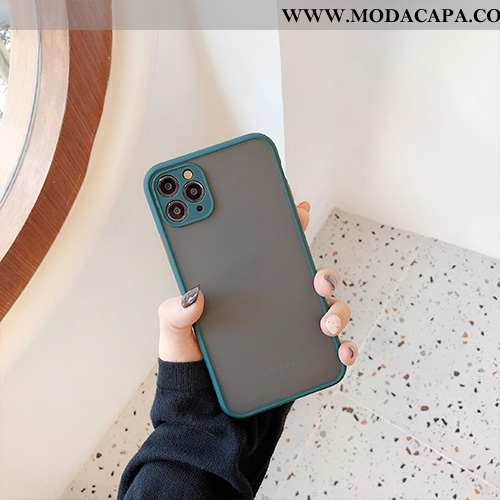 Capa iPhone 11 Pro Max Protetoras Nova Silicone Azul Cor De Contraste Capas Cases Online