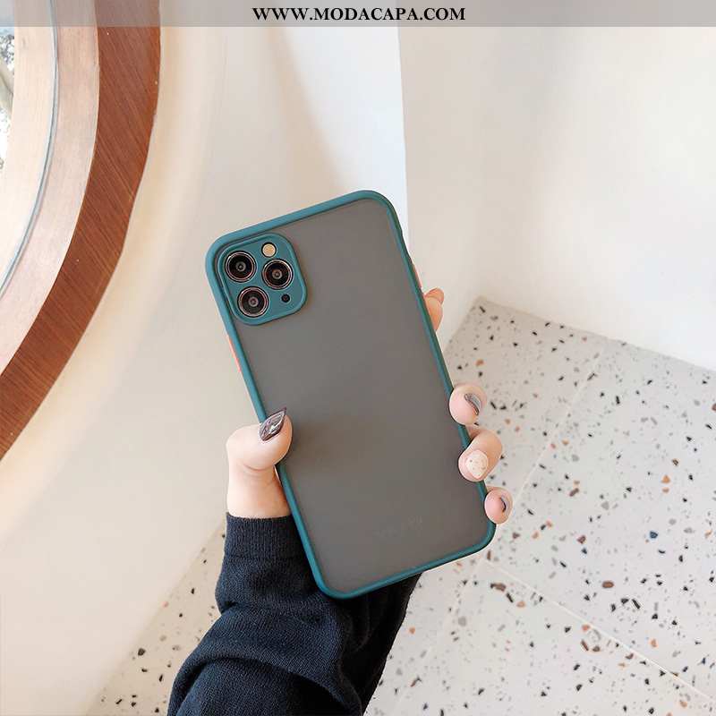 Capa iPhone 11 Pro Max Protetoras Nova Silicone Azul Cor De Contraste Capas Cases Online