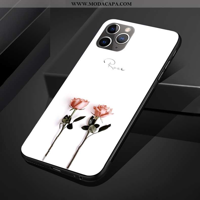 Capa iPhone 11 Pro Max Personalizada Silicone Telemóvel Capas Novas Branco Rose Promoção