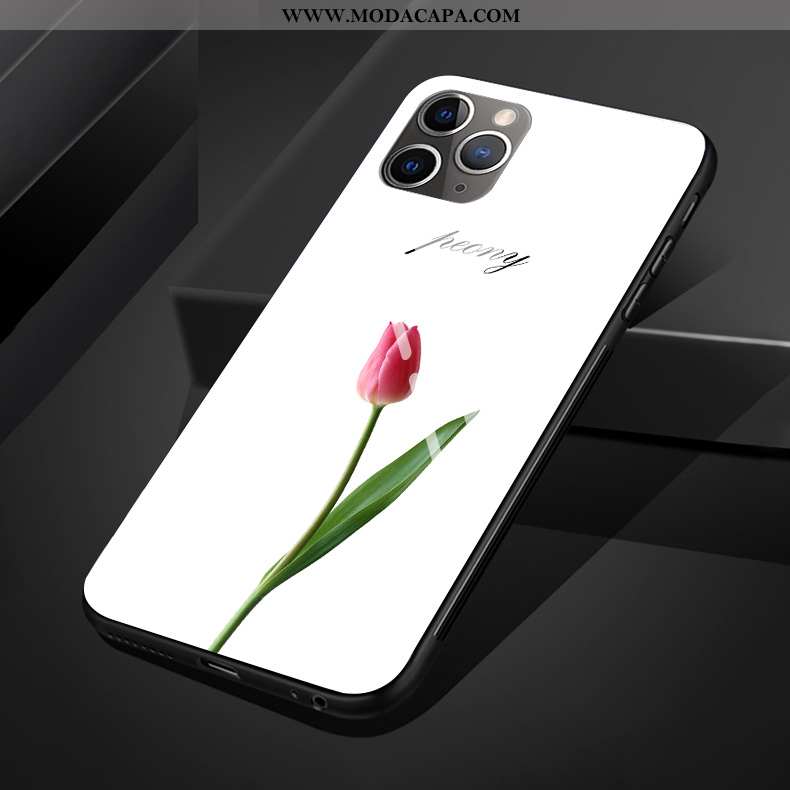 Capa iPhone 11 Pro Max Personalizada Silicone Telemóvel Capas Novas Branco Rose Promoção