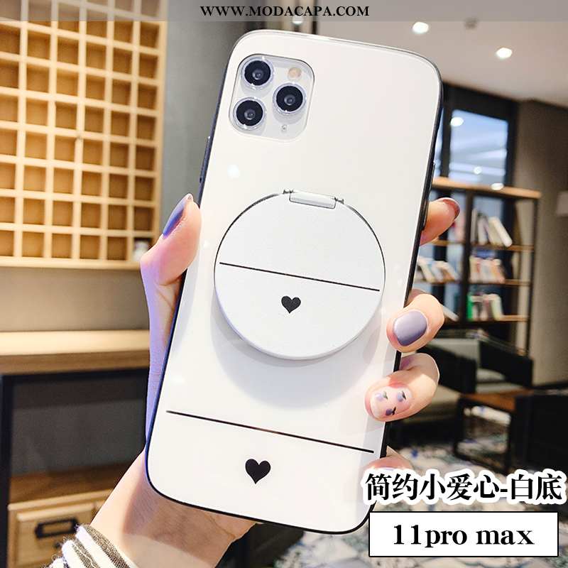 Capas iPhone 11 Pro Protetoras Telinha Telemóvel Cases Coração Branco Barato