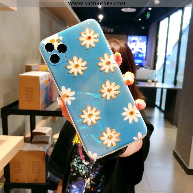 Capas iPhone 11 Pro Strass Telemóvel Azul Antiqueda Completa Silicone Venda