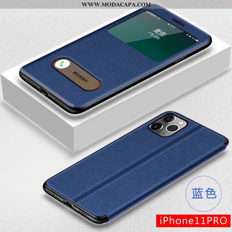 Capa iPhone 11 Pro Personalizada Criativas De Grau Azul Escuro Completa Antiqueda Couro Online