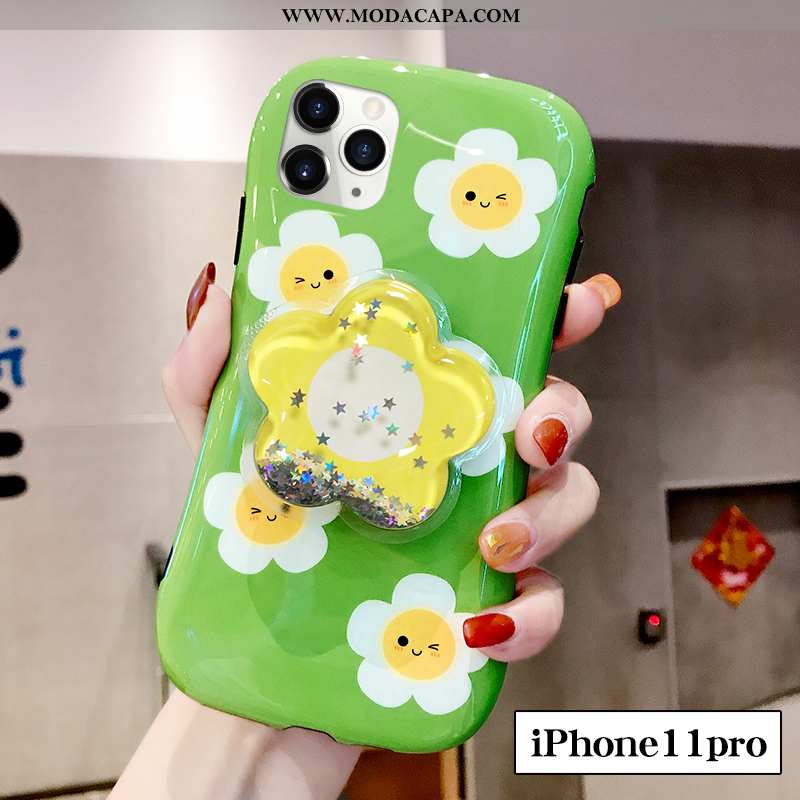 Capa iPhone 11 Pro Silicone Telinha Floral Novas Suporte Malha Capas Baratos